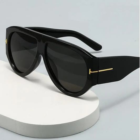Retro Oversized Aviator Sunglasses for Women Men 70s Style UV400 Protection Luxury Thick Frame