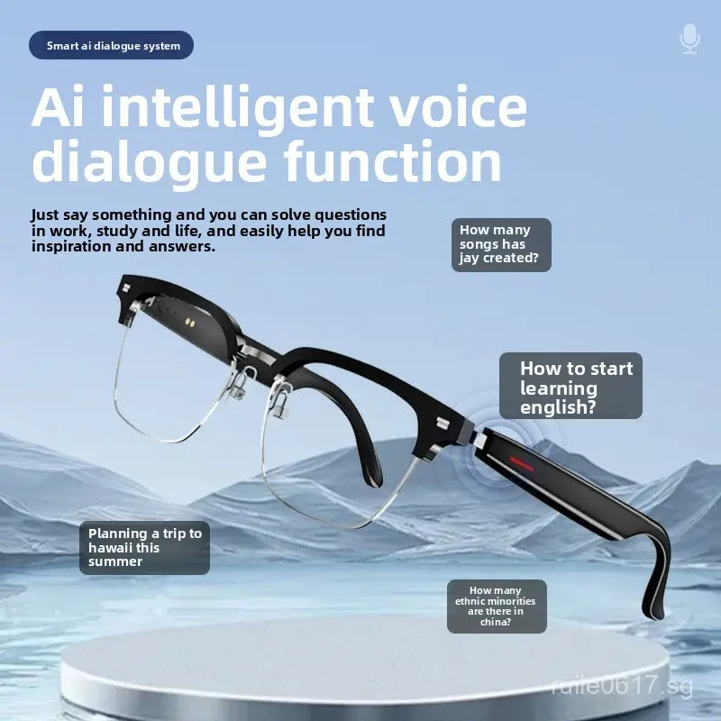 1Pcs AI Smart Bluetooth Glasses with Real-Time 100+ Language Translation, UV Protection, Voice Control & Hands-Free Call for Travel