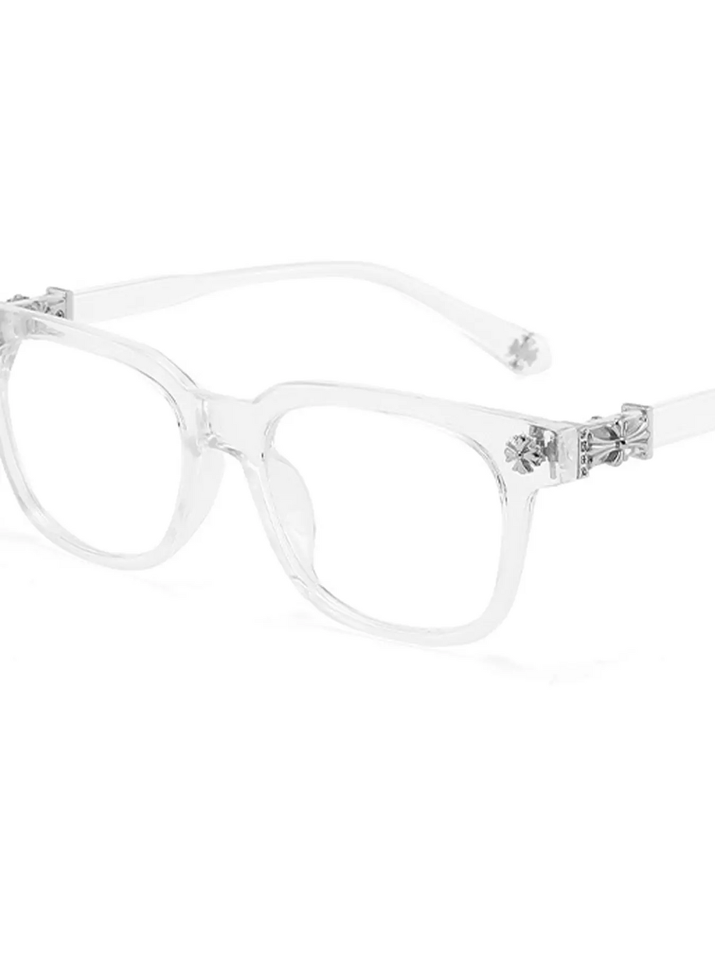 New Trendy Fashion Square Frame Flat Lens Anti-Blue Light Glasses