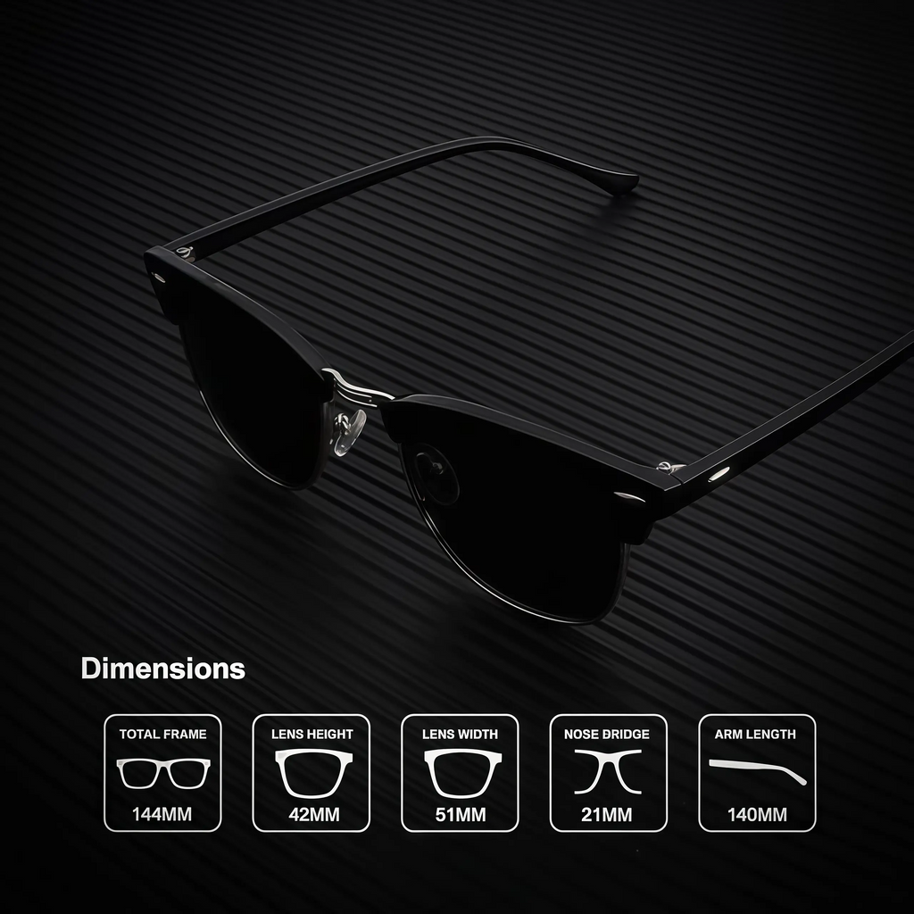 Polarized Sunglasses for Men & Women, Modern Oval Semi-Rimless