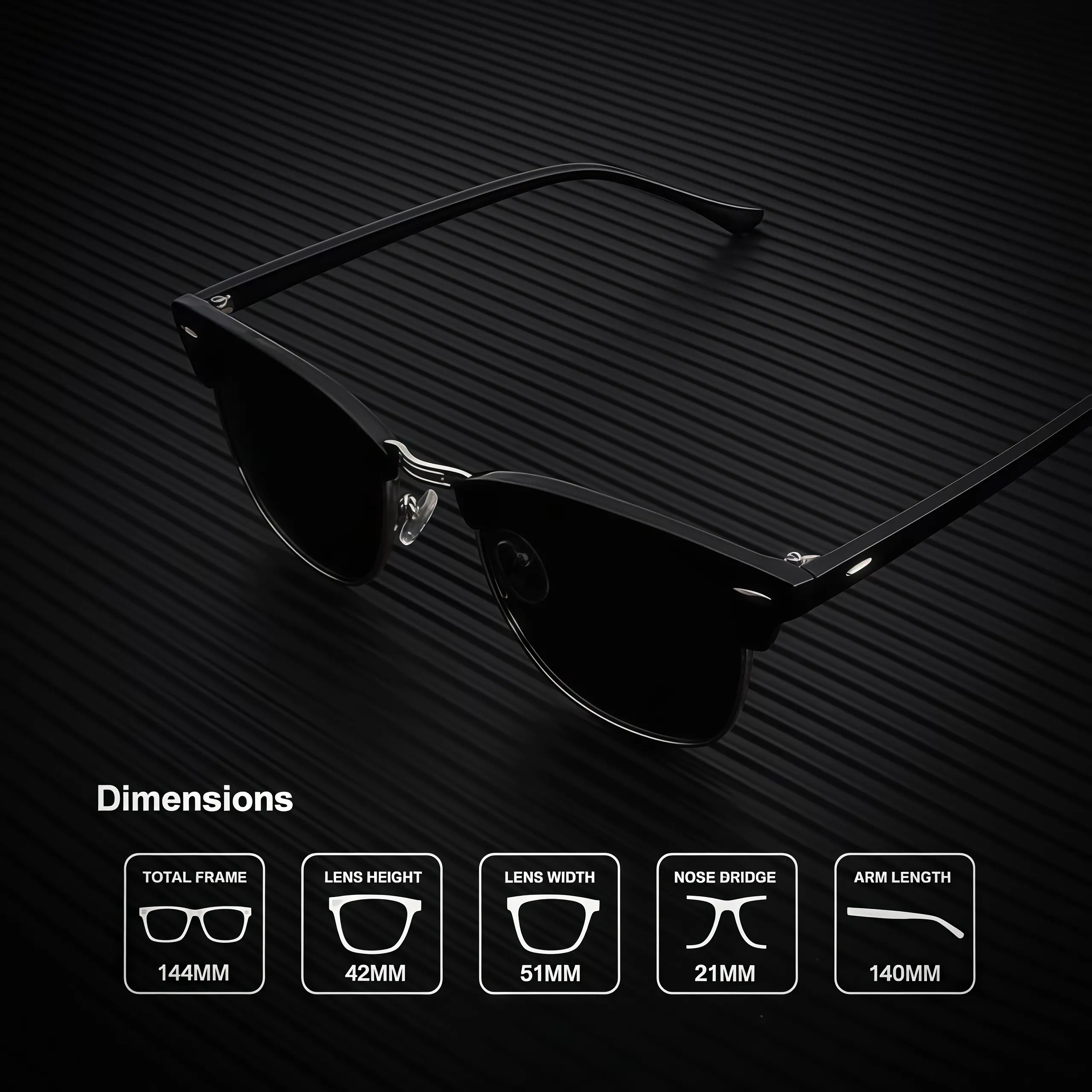 Polarized Sunglasses for Men & Women, Modern Oval Semi-Rimless