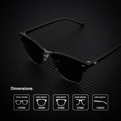 Polarized Sunglasses for Men & Women, Modern Oval Semi-Rimless