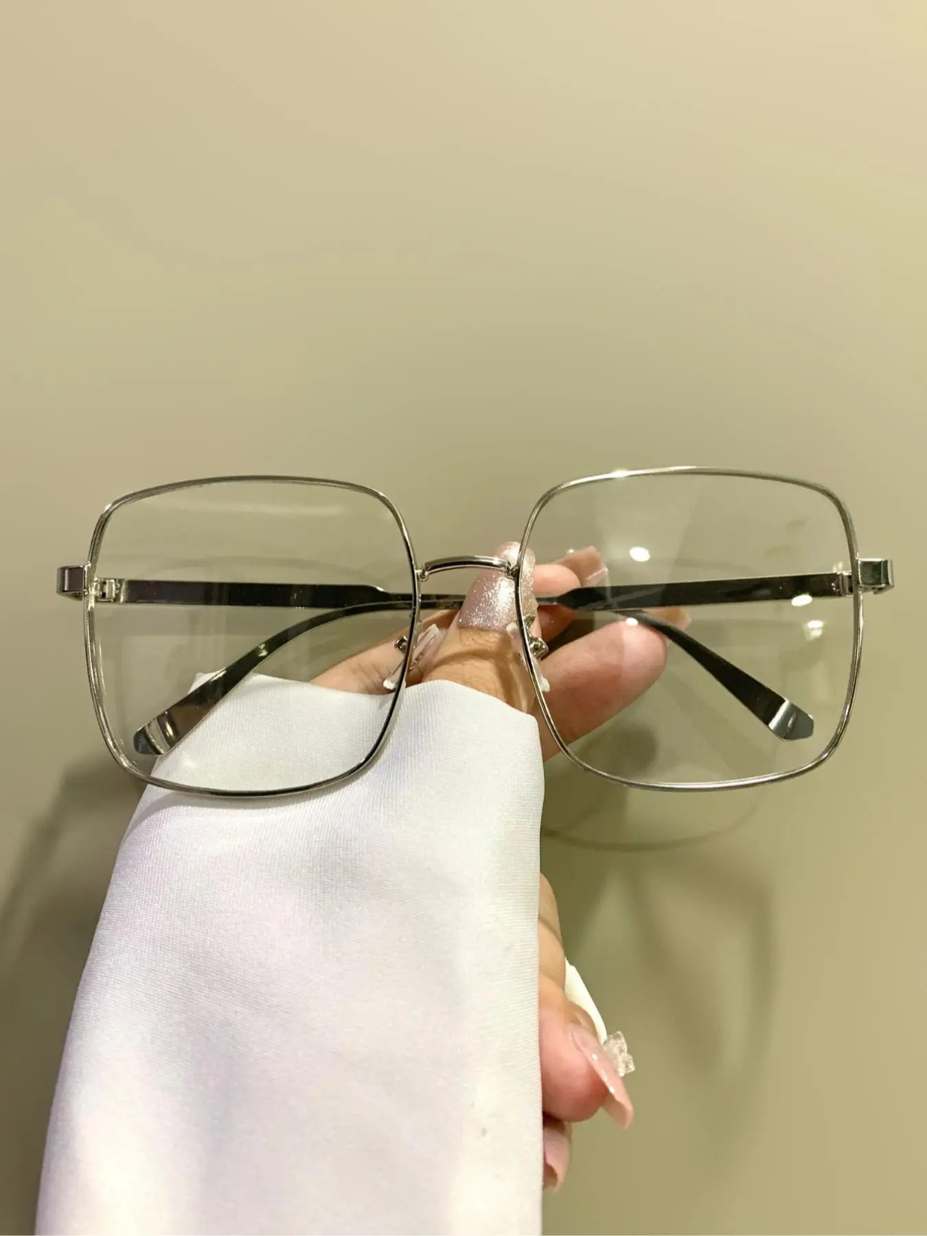 Simple Metal Frame Eyeglasses, Fashion Square Eyeglasses for Women & Men, Fashion Eyeglasses for Work