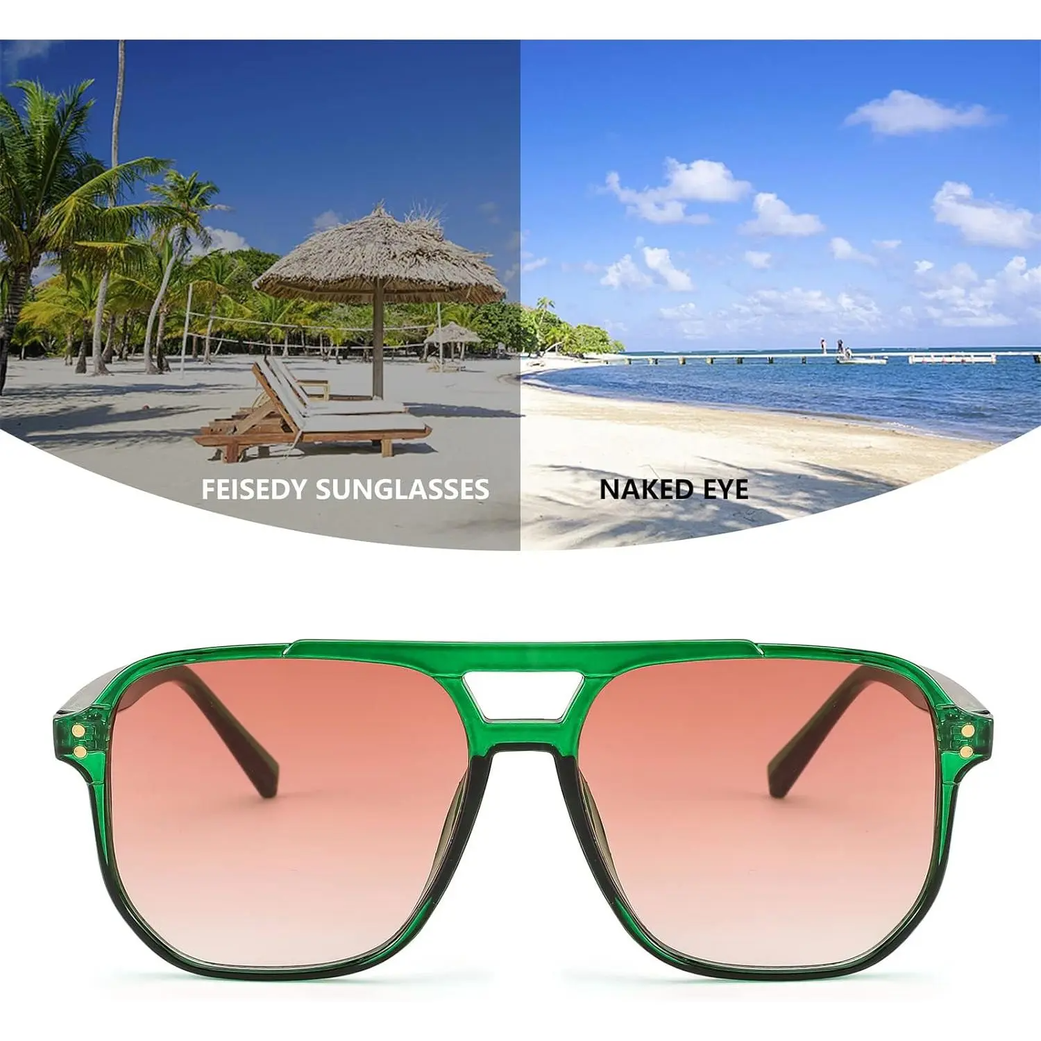 Retro Square Sunglasses Women Men 70s Vintage Trendy Plastic Frame Sun Glasses