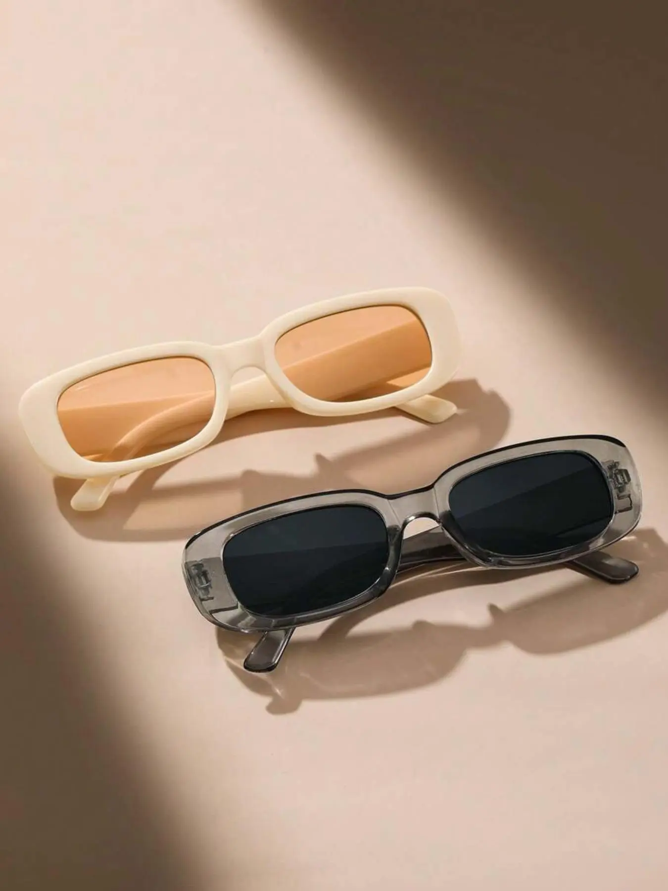 Vintage Simple Tinted Lens Sunglasses (2 Pairs), Square Frame Fashion Tortoiseshell Sunglasses