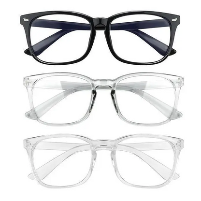 Ergonomic Bluelight Blocking Glasses for Women & Men, Square Frame, Flexible Fit, 99% Blue Lights Blockage