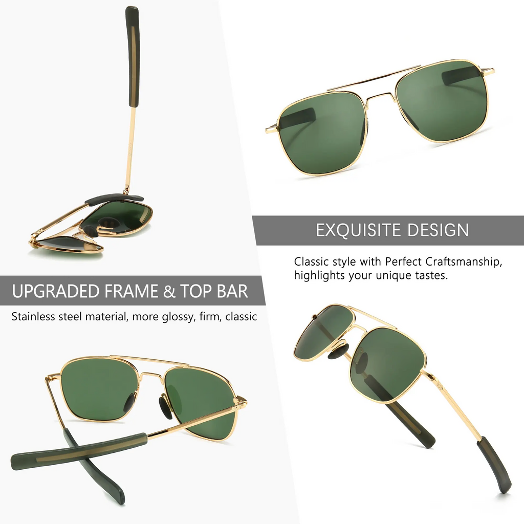 Men's Military Polarized Aviator Sunglasses UV400 Protection Unisex HD Lens