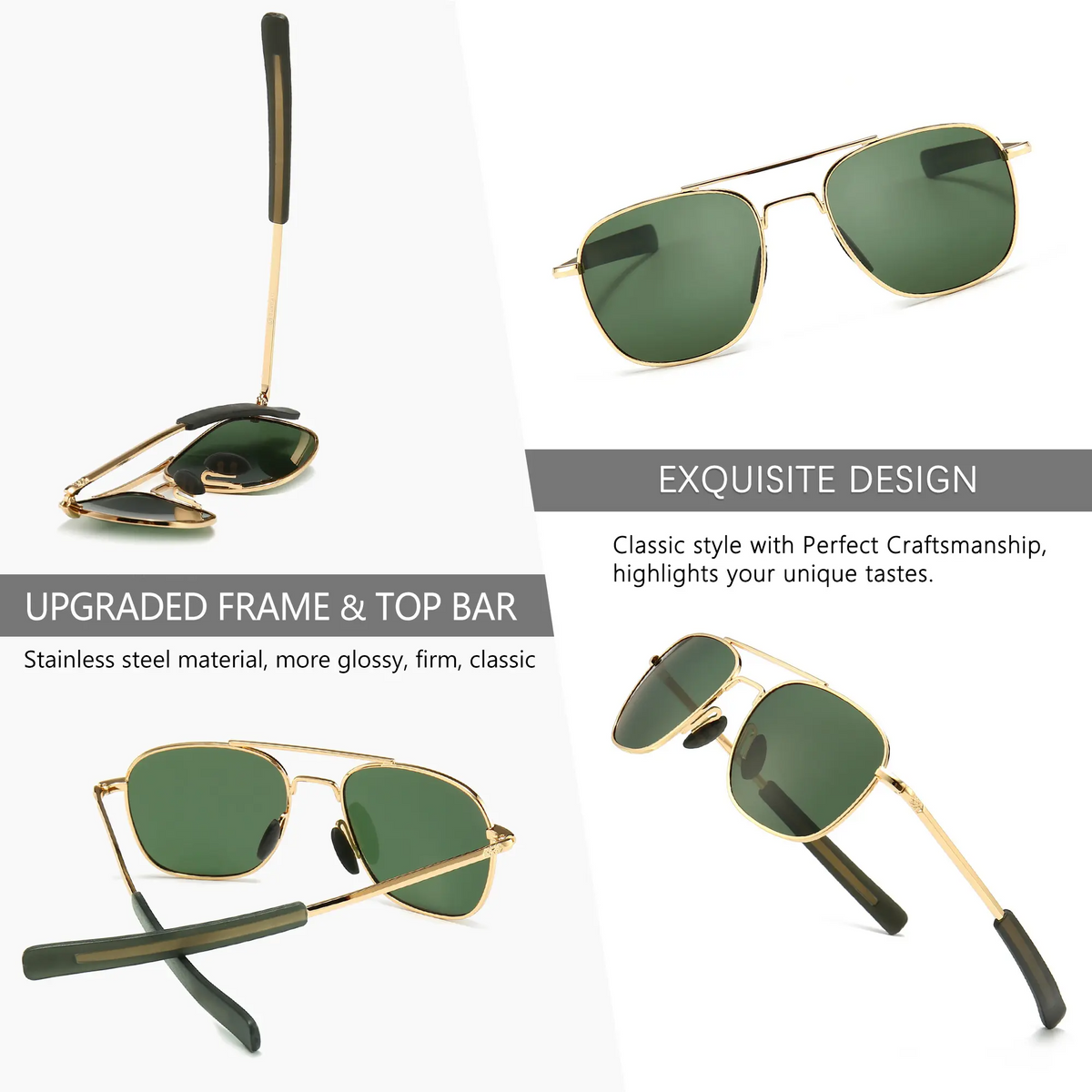 Men's Military Polarized Aviator Sunglasses UV400 Protection Unisex HD Lens