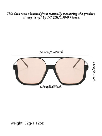 Unisex Fashionable All-match Tinted Lens Aviator Sunglasses, Vintage Trendy Sunglasses, Trendy Casual Sunglasses