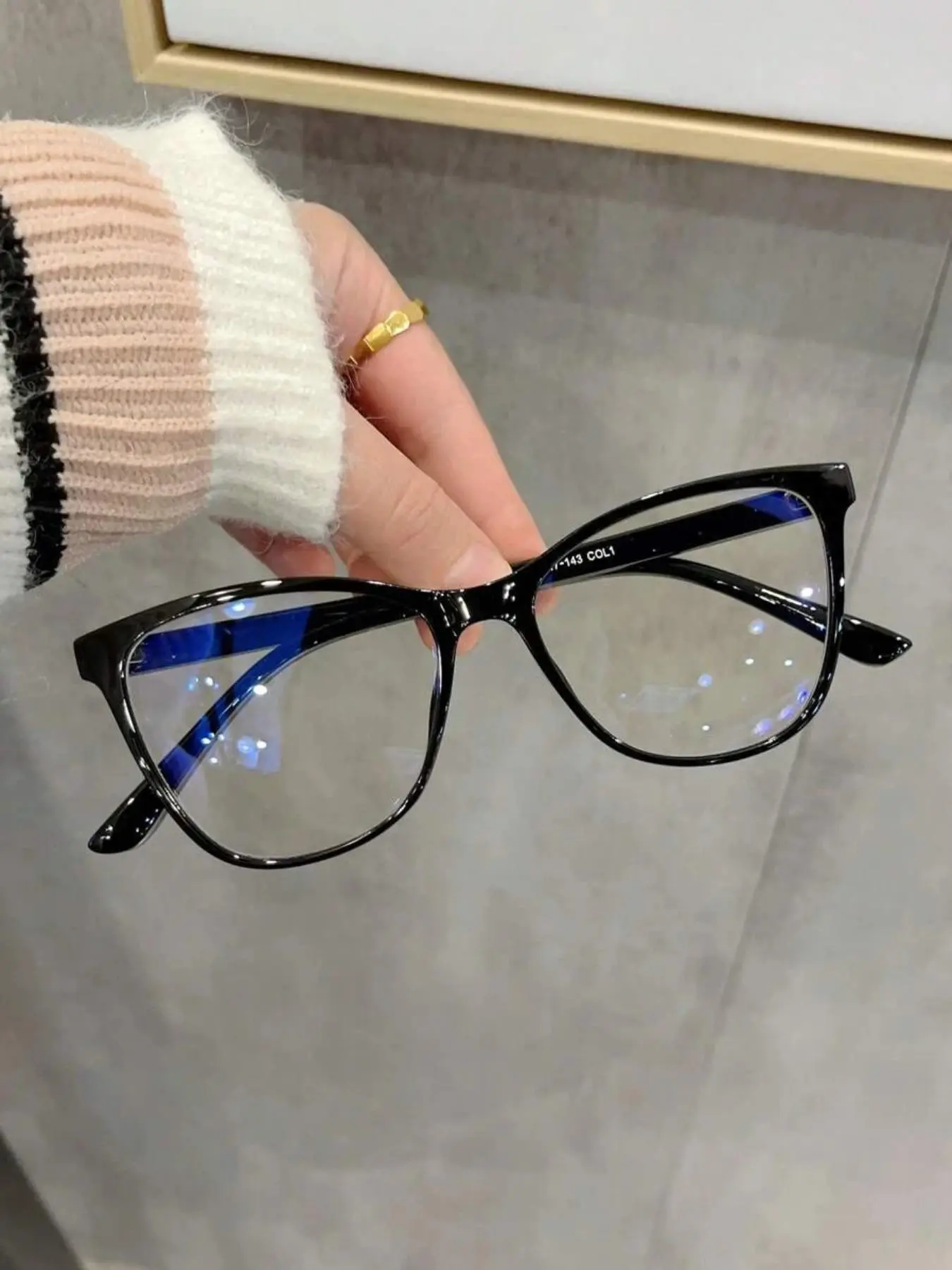 Women's Fashion Leopard Pattern Cat Eye Frame Eyeglasses, Casual Trendy Anti-blue Light Eyeglasses for Everyday Use