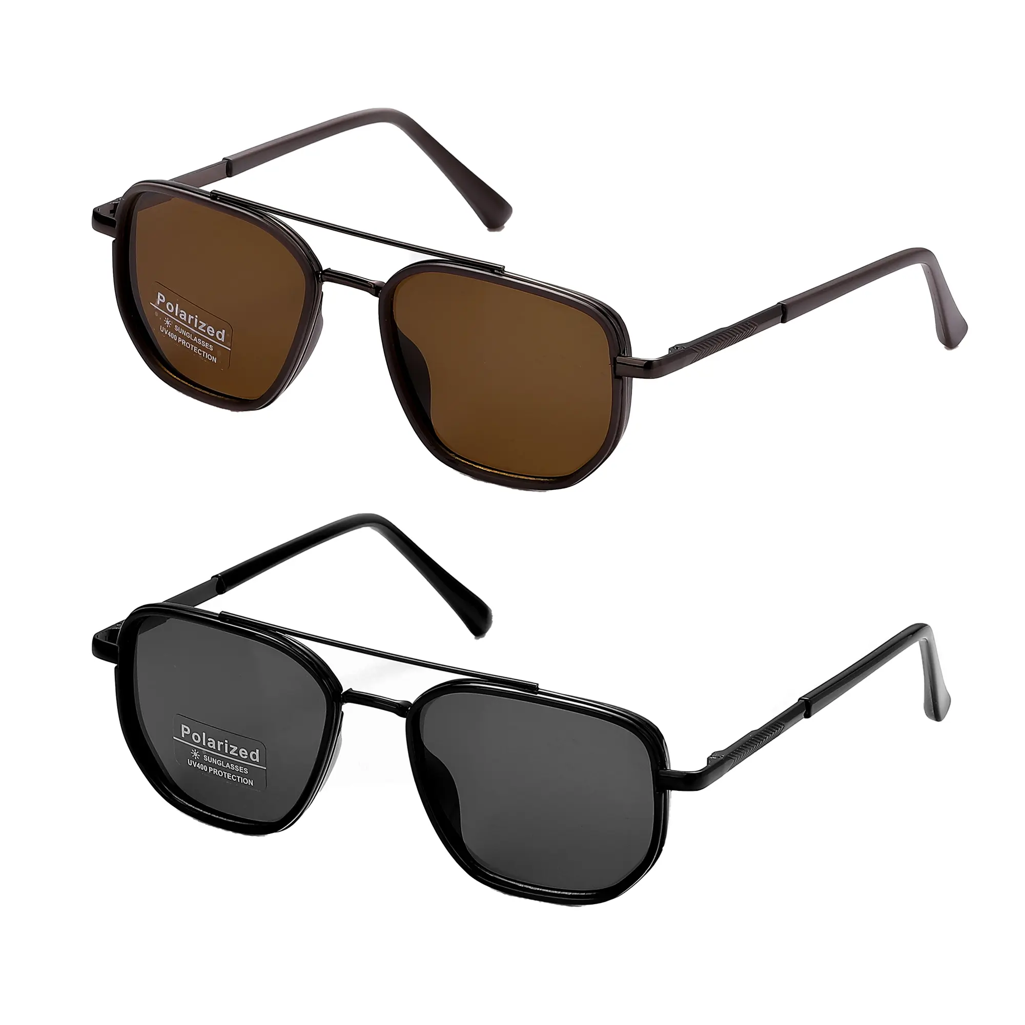 Unisex Geometric Frame Double Beam Sunglasses