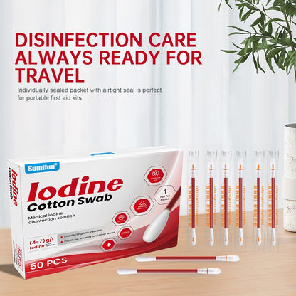 1Pcs Disposable breakable iodine swabs for emergency disinfection