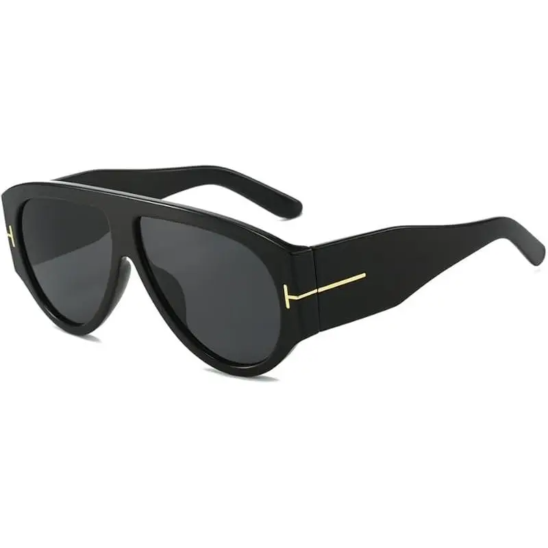 Retro Oversized Aviator Sunglasses for Women Men 70s Style UV400 Protection Luxury Thick Frame