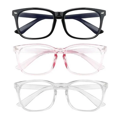 Ergonomic Bluelight Blocking Glasses for Women & Men, Square Frame, Flexible Fit, 99% Blue Lights Blockage