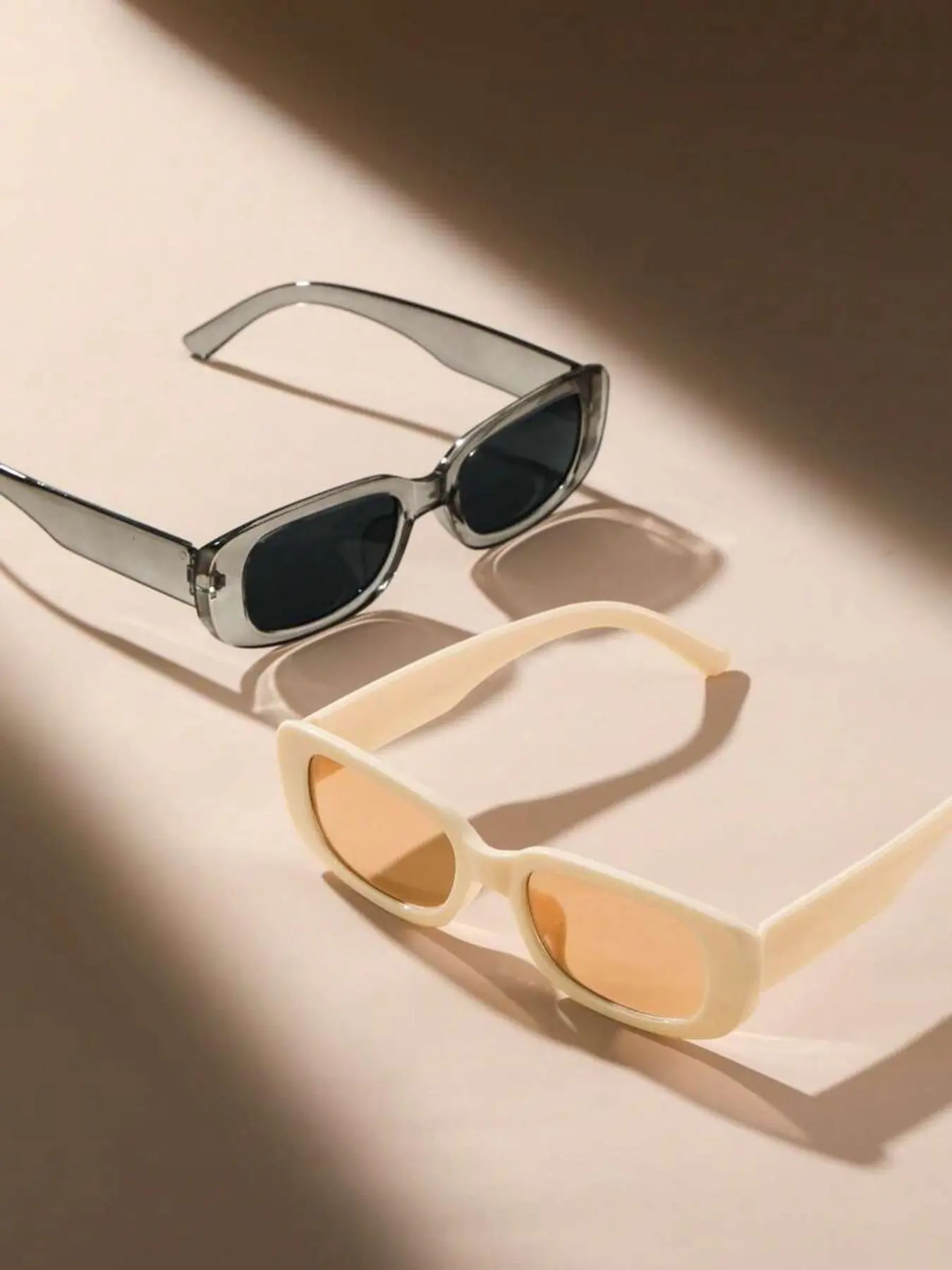 Vintage Simple Tinted Lens Sunglasses (2 Pairs), Square Frame Fashion Tortoiseshell Sunglasses