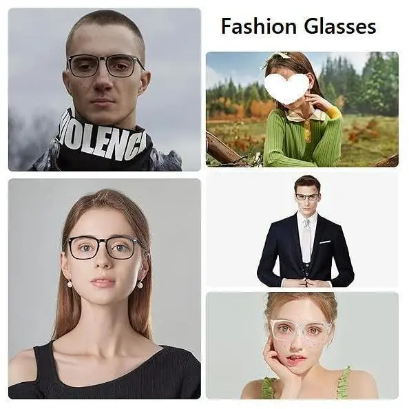 Ergonomic Bluelight Blocking Glasses for Women & Men, Square Frame, Flexible Fit, 99% Blue Lights Blockage