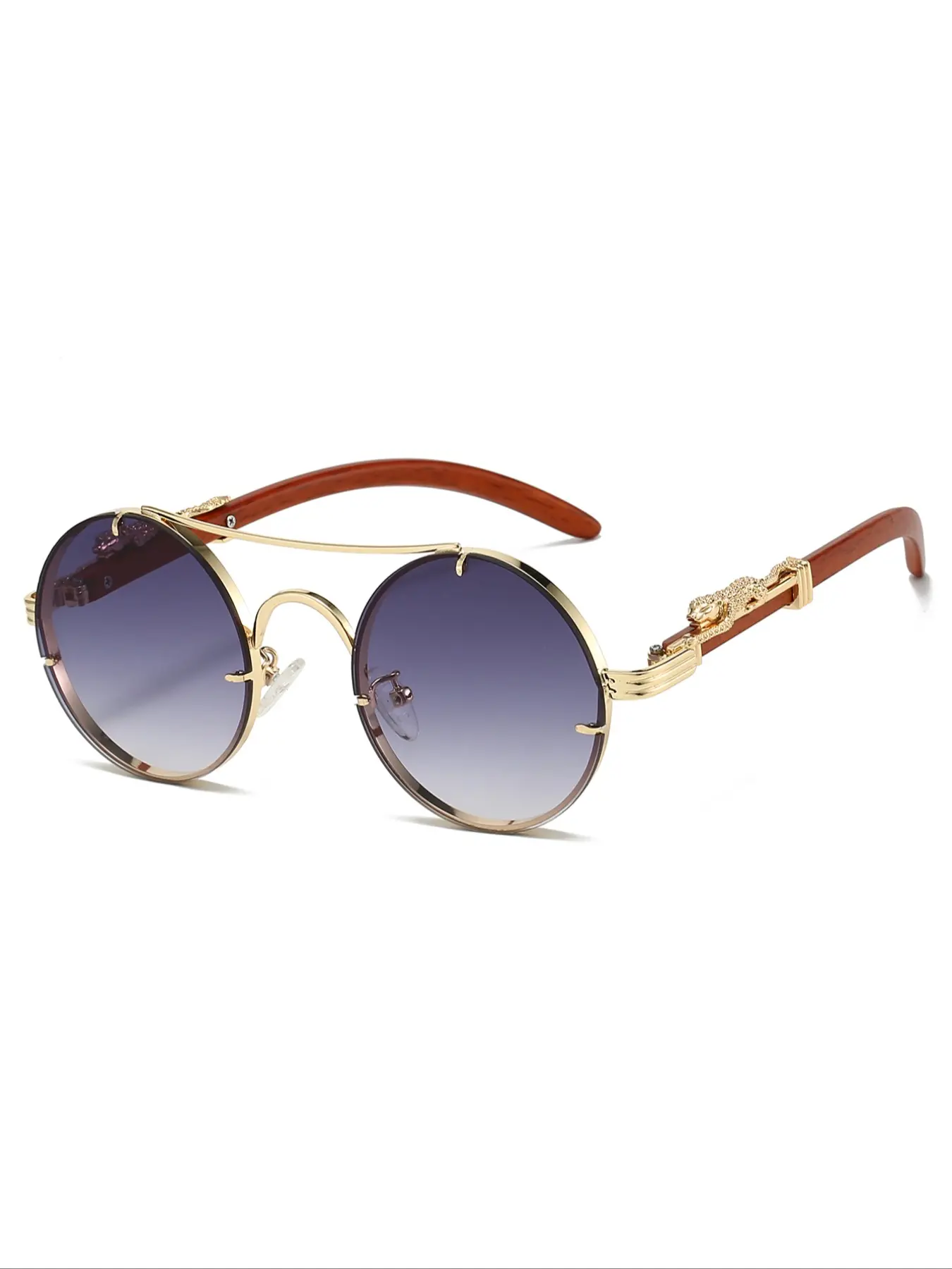 Women's New Fashion Round Frame Eyeglasses, Leopard Decor Design