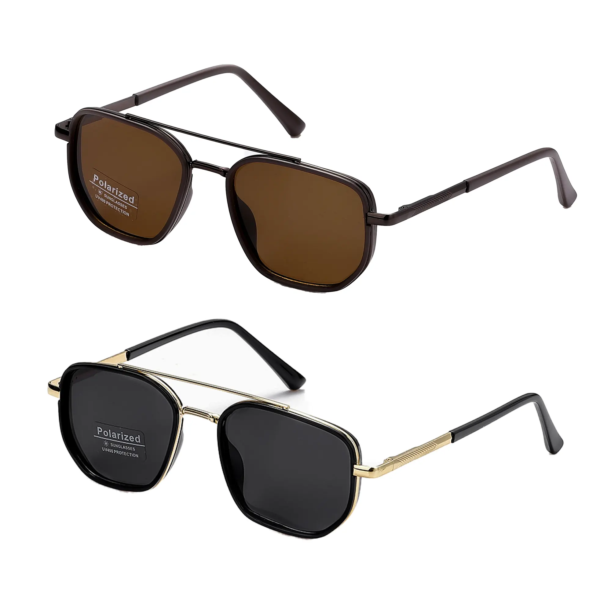 Unisex Geometric Frame Double Beam Sunglasses