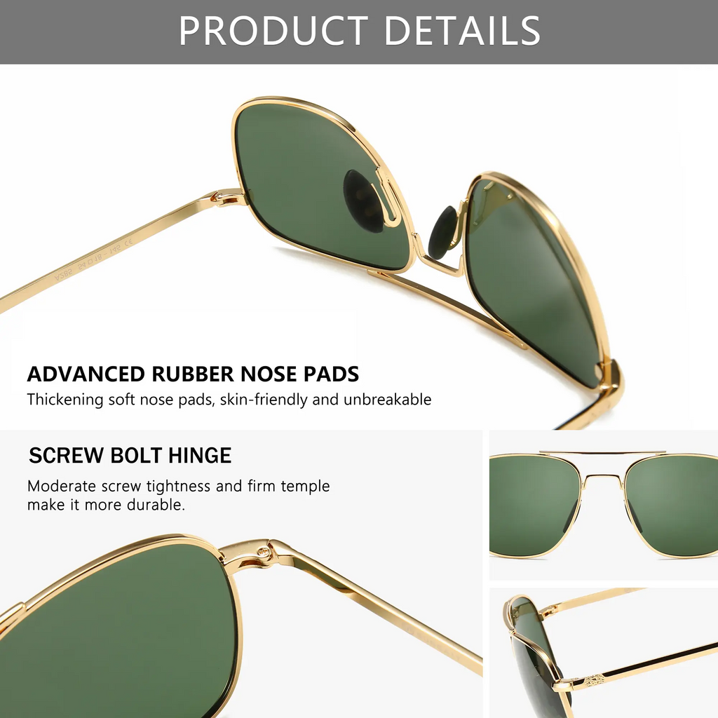 Men's Military Polarized Aviator Sunglasses UV400 Protection Unisex HD Lens