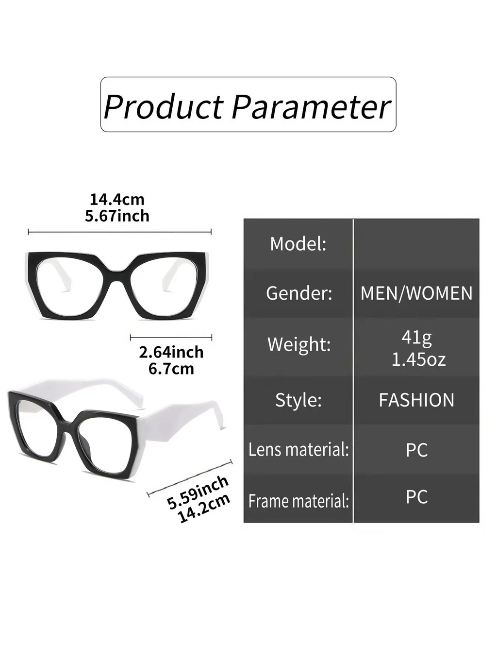 Simple Eyeglasses for Everyday Use, Basic Geometric Frame Eyeglasses for Women & Men