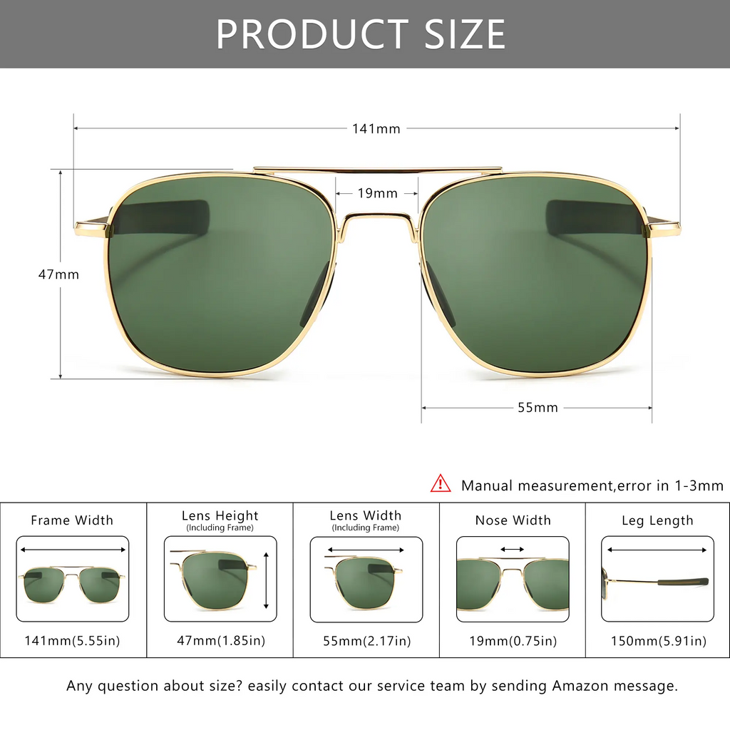 Men's Military Polarized Aviator Sunglasses UV400 Protection Unisex HD Lens