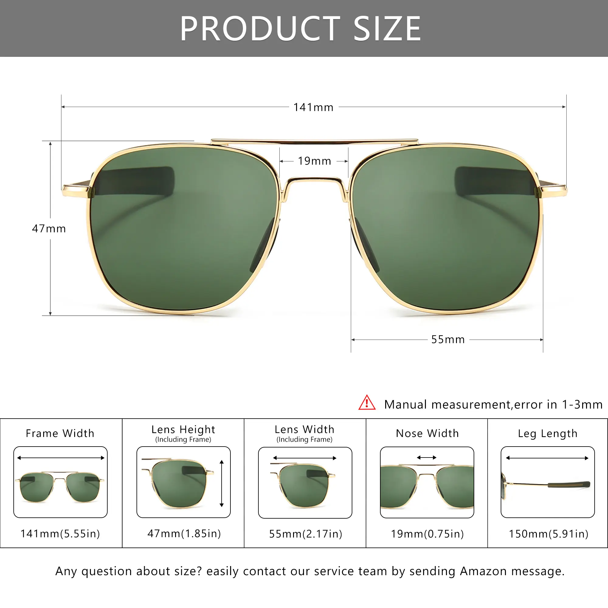 Men's Military Polarized Aviator Sunglasses UV400 Protection Unisex HD Lens