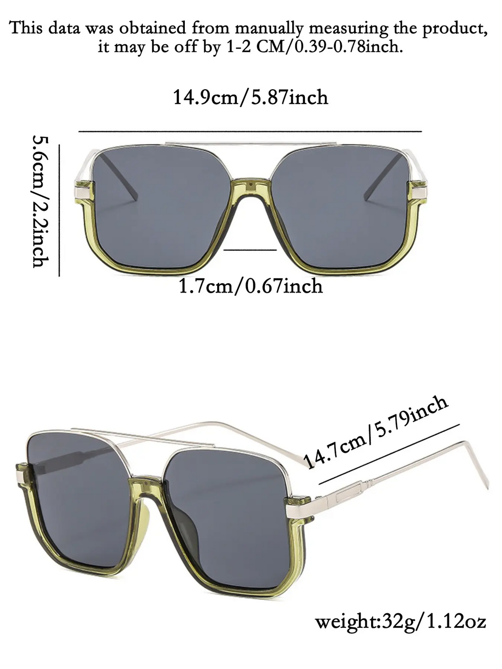 Unisex Fashionable All-match Tinted Lens Aviator Sunglasses, Vintage Trendy Sunglasses, Trendy Casual Sunglasses
