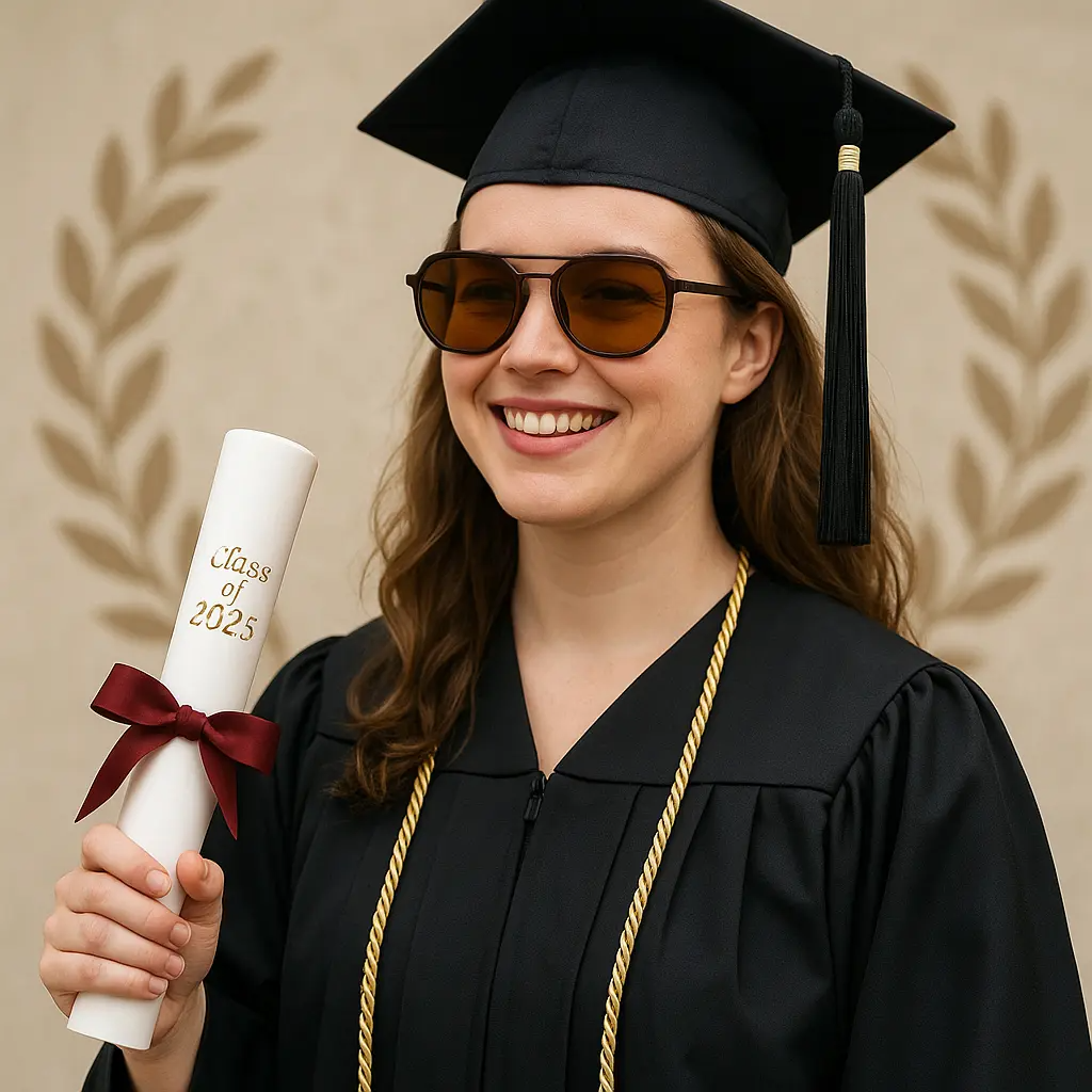 Travel Sunglasses with Fashion Geometric Frame Double Beam Sun Protection Glasses