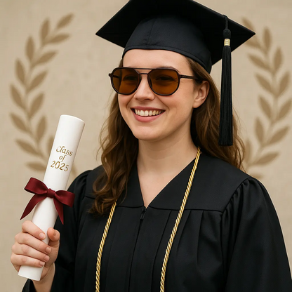 Travel Sunglasses with Fashion Geometric Frame Double Beam Sun Protection Glasses