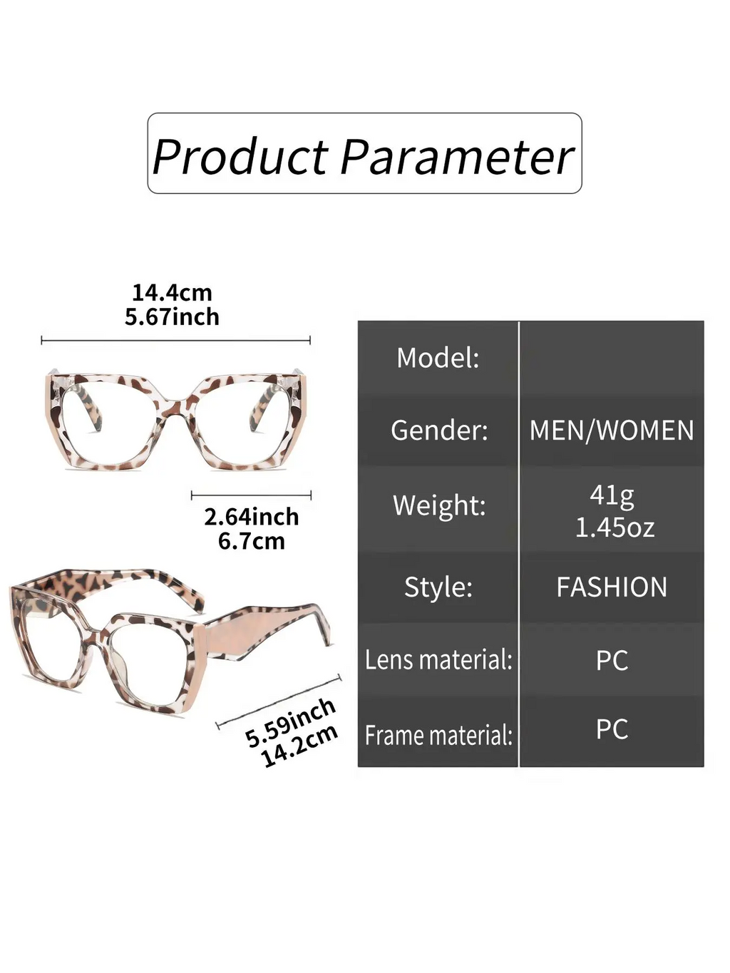 Simple Eyeglasses for Everyday Use, Basic Geometric Frame Eyeglasses for Women & Men