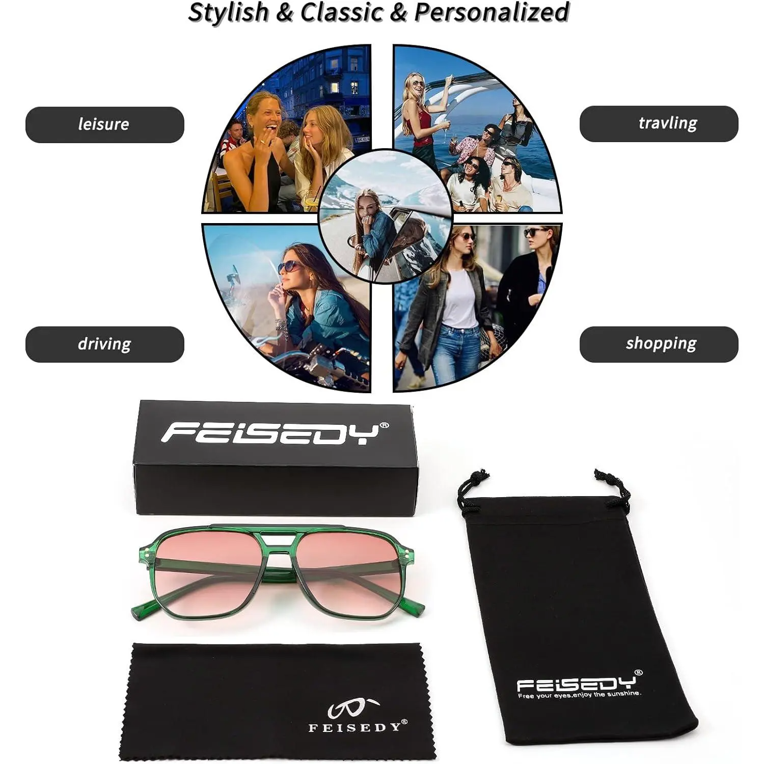 Retro Square Sunglasses Women Men 70s Vintage Trendy Plastic Frame Sun Glasses