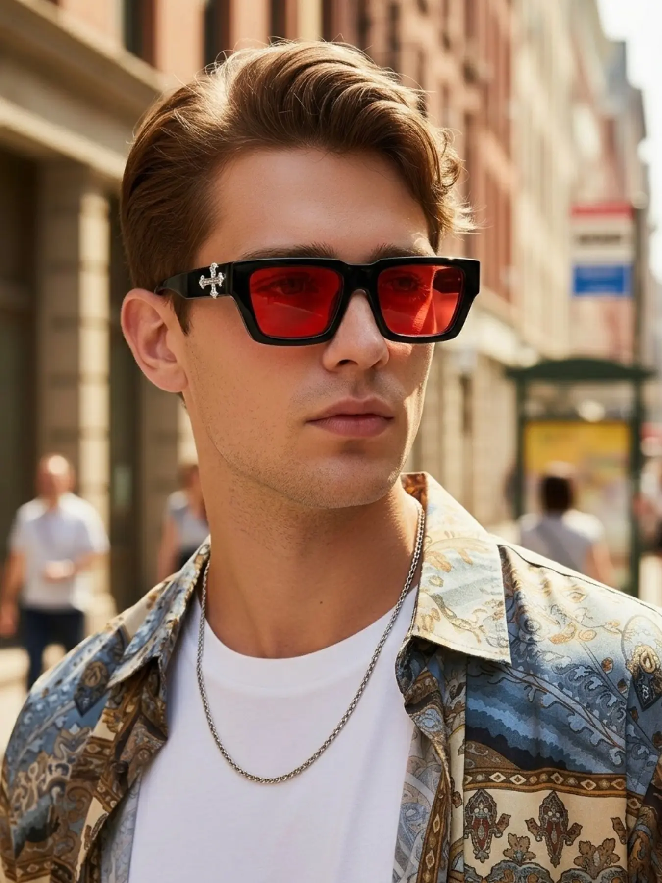 New Summer Street Style Square Frame Glasses, Unisex Fashionable Light Luxury Elegant Sunglasses for Rave Music Festival