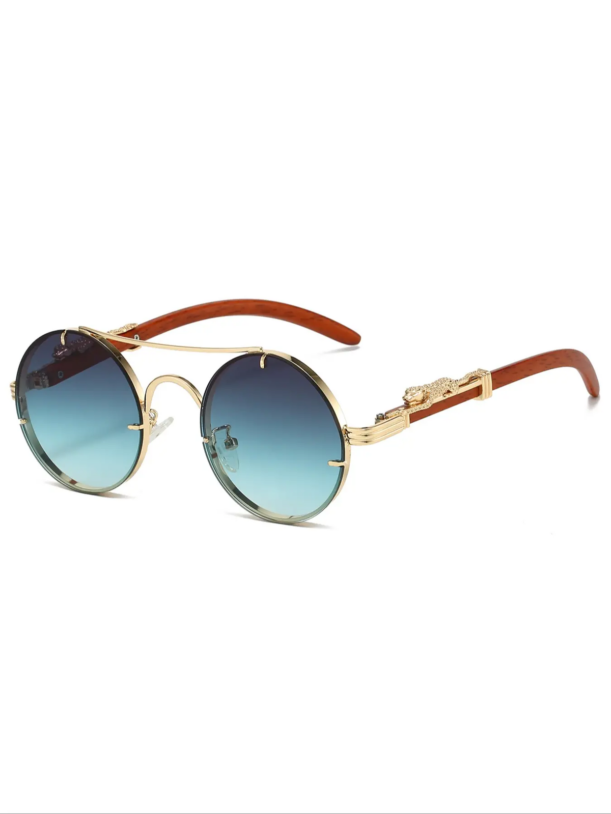 Women's New Fashion Round Frame Eyeglasses, Leopard Decor Design