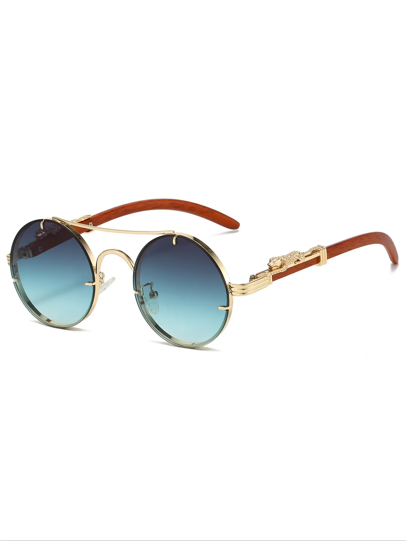 Women's New Fashion Round Frame Eyeglasses, Leopard Decor Design