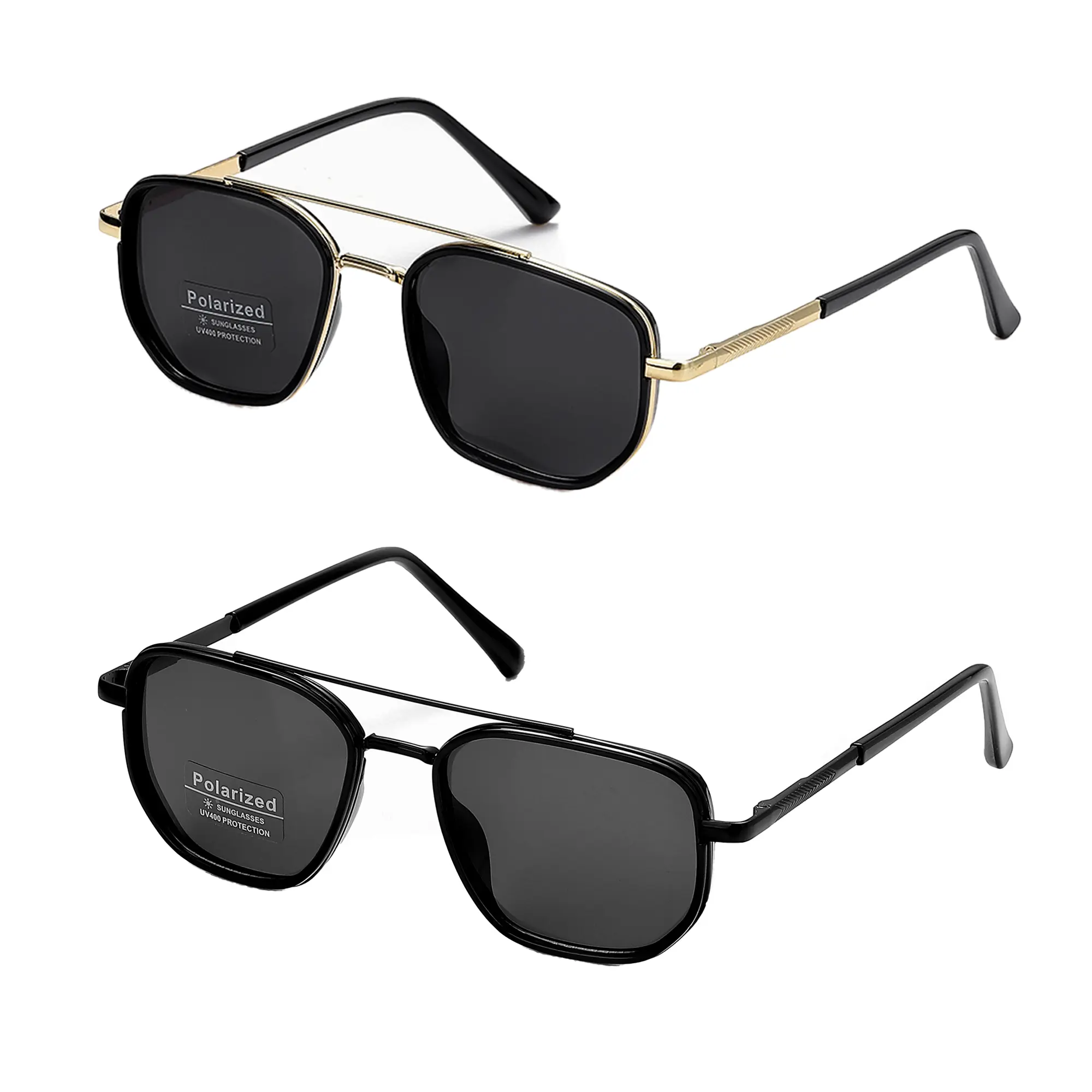 Unisex Geometric Frame Double Beam Sunglasses