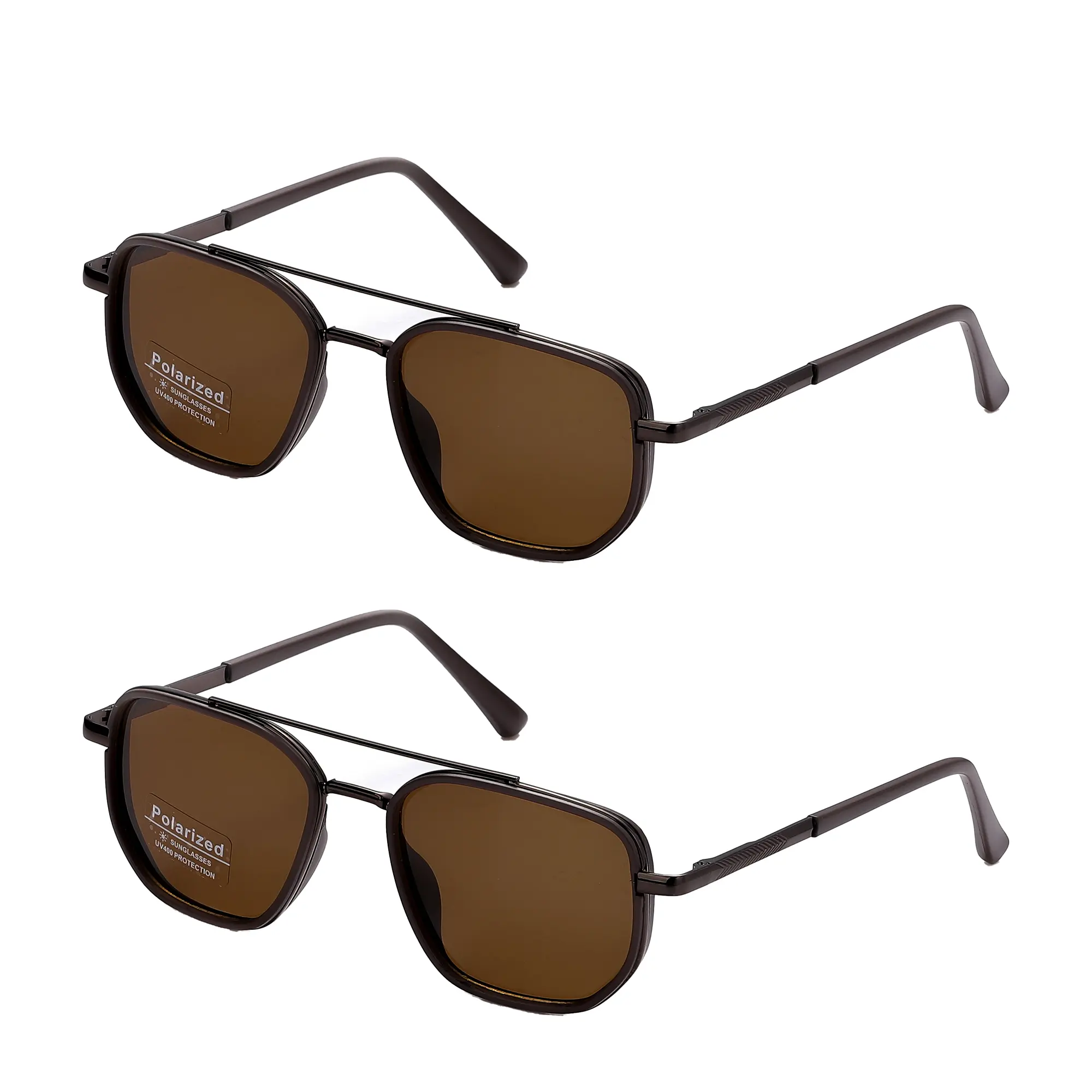 Unisex Geometric Frame Double Beam Sunglasses